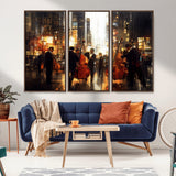 58782-MGV-CV-36X24-Jazz Musicians Cityscape Wall Art – Vibrant Urban Night Canvas Print, Elegant Music Themed Decor for Living Room, Office, or Music