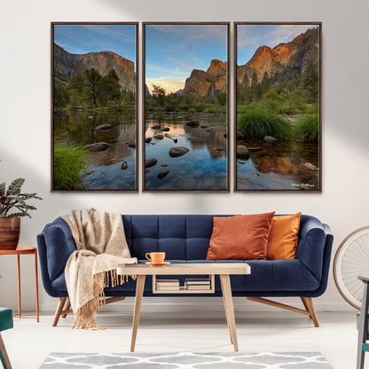 55893831-MGV-CV-36X24-Yosemite Valley Wall Art Canvas Print, Framed El Capitan Art Picture Print, Sierra Landspace Perfect Rustic Nature Decor Artwork