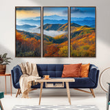 86772247-MGV-CV-36X24-Autumn Mountains Wall Art Canvas Print, Framed Fall Foliage Art Picture Print, Vibrant Hills Perfect Vibrant Nature Decor Artwork