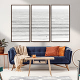 66534476-MGV-CV-36X24-Lone Surfer Wall Art Canvas Print, Framed Ocean Waves Art Picture Print, Minimal Sea Perfect Minimal Coastal Decor Artwork