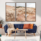 97234735-MGV-FC-48X32-3P_Walnut-Rustic Bones Wall Art Canvas Print, Framed Desert Sage Art Picture Print, Prairie Skull Perfect Minimal Rustic Decor Artwork