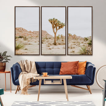 67109959-MGV-CV-36X24-Joshua Tree Wall Art Canvas Print, Framed Neutral Desert Art Picture Print, Earthy Landscape Perfect Neutral Boho Decor Artwork
