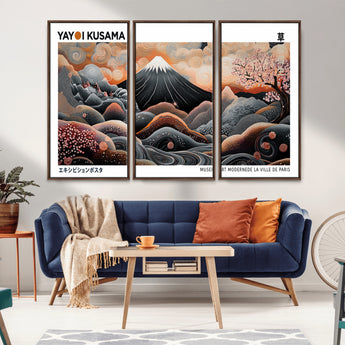 63125329-MGV-CV-36X24-Japanese Mt Fuji Wall Art – Surreal Ukiyo e Style Cherry Blossom Poster, Swirling Cloud Landscape Print, Modern Oriental Asian