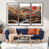 40959107-MGV-CV-36X24-Japanese Fuji Wall Art Print – Red Sun & Cherry Blossom Poster, Gold Wave Ukiyo-e Inspired Modern Japan Landscape Painting,