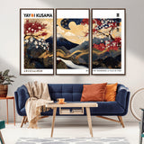 66243961-MGV-CV-36X24-Mount Fuji Japanese Wall Art – Golden Abstract Landscape Canvas Print, Cherry Blossom Painting, Modern Oriental Zen Home Decor