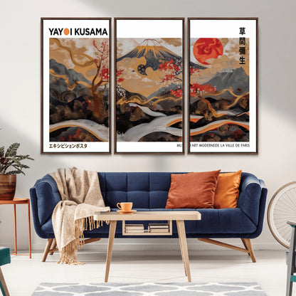 85375874-MGV-CV-36X24-Mount Fuji Abstract Wall Art – Japanese Landscape Canvas Print, Cherry Blossom & Red Sun Painting, Elegant Modern Zen Asian Home