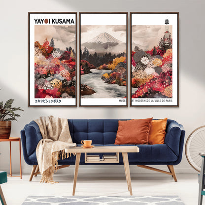 32352074-MGV-CV-36X24-Japanese Landscape Wall Art – Mount Fuji River Canvas Print, Modern Asian Inspired Nature Decor for Living Room, Bedroom, Office