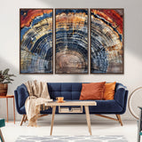 38987581-MGV-CV-36X24-Tree Ring Art Wall Art Canvas Print, Framed Rustic Wall Decor Art Picture Print, Nature Grain Print Perfect Modern Rustic Decor