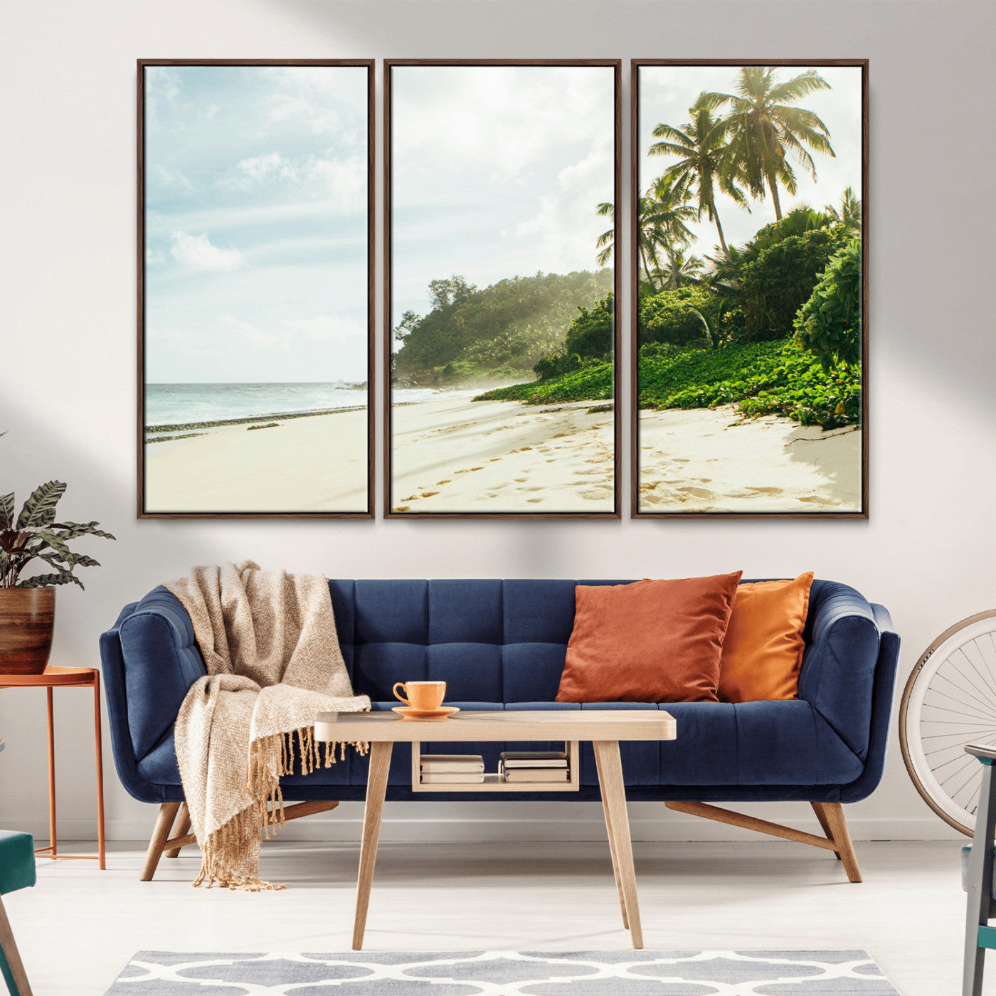 42984524-MGV-CV-36X24-Relaxing Beach Wall Art Canvas Print, Framed Ocean View Art Picture Print, Coastal Serenity Perfect Tropical Coastal Decor Artwork