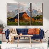 31771014-MGV-CV-36X24-Rustic Barn Wall Art Canvas Print, Framed Western Landscape Art Picture Print, Farmhouse Style Perfect Rustic Farmhouse Decor