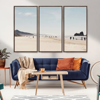 28307820-MGV-CV-36X24-Minimalist Beach Wall Art Canvas Print, Framed Coastal Serenity Art Picture Print, Soft Sand Perfect Modern Coastal Decor Artwork