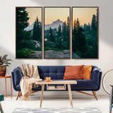 66397982-MGV-CV-36X24-Mountain Landscape Wall Art Canvas Print, Framed Forest Serenity Art Picture Print, Mountain Landscape Perfect Rustic Wilderness