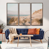 28064037-MGV-CV-36X24-Minimalist Seascape Wall Art Canvas Print, Framed Neutral Beach Print Art Picture Print, Sand Dune Photography Perfect