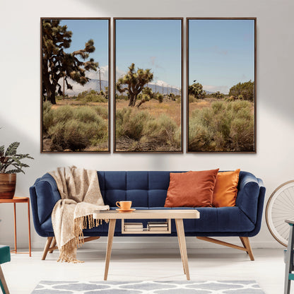 16114018-MGV-CV-36X24-Joshua Tree Wall Art Canvas Print, Framed Desert Landscape Art Picture Print, Mountain Horizon Perfect Southwestern Boho Decor