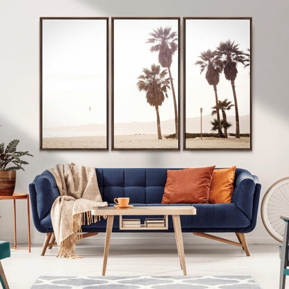 48255923-MGV-CV-36X24-Coastal Light Wall Art Canvas Print, Framed Relaxing Shoreline Art Picture Print, Minimalist Ocean Perfect Tropical Serenity Decor