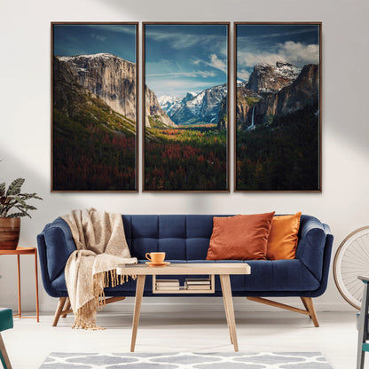 15244033-MGV-CV-36X24-Yosemite National Wall Art Canvas Print, Framed Mountain Landscape Art Picture Print, El Capitan Perfect Rustic Farmhouse Decor