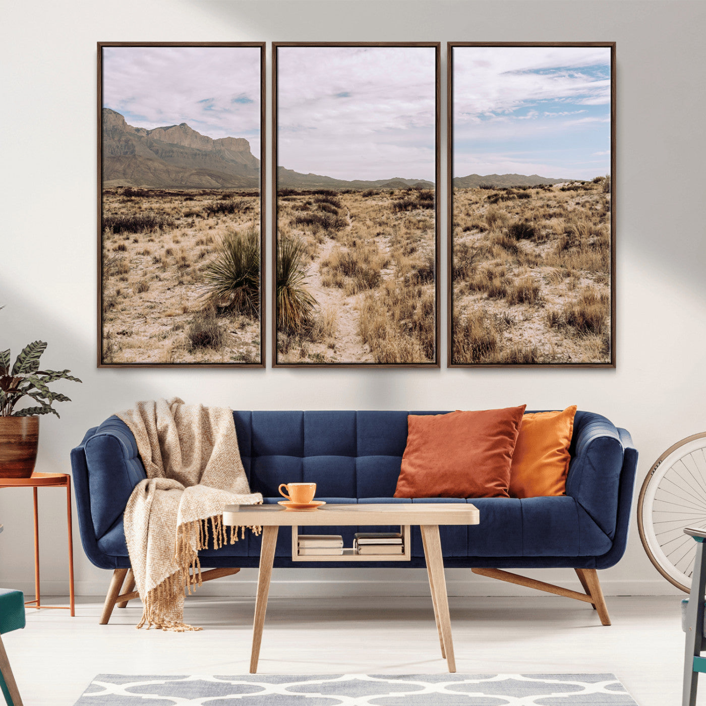 20681831-MGV-CV-36X24-Desert Landscape Wall Art – Southwestern Mountain Canvas Print, Rustic Western Nature Photography Decor for Living Room, Office,