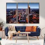 81886632-MGV-CV-36X24-Atlanta Skyline Wall Art – Vibrant City Lights Canvas Print, Modern Urban Cityscape Decor for Living Room, Office, or Apartment