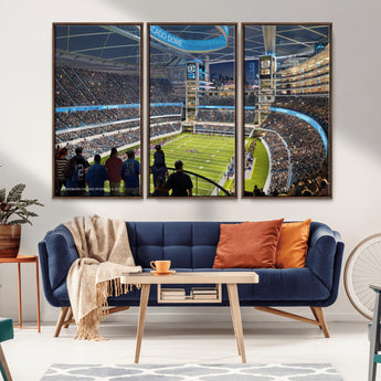 41816511-MGV-CV-36X24-Chicago Dome Stadium Wall Art – Futuristic Football Arena Canvas Print, Modern Sports Fan Decor for Man Cave, Office, Bar, or