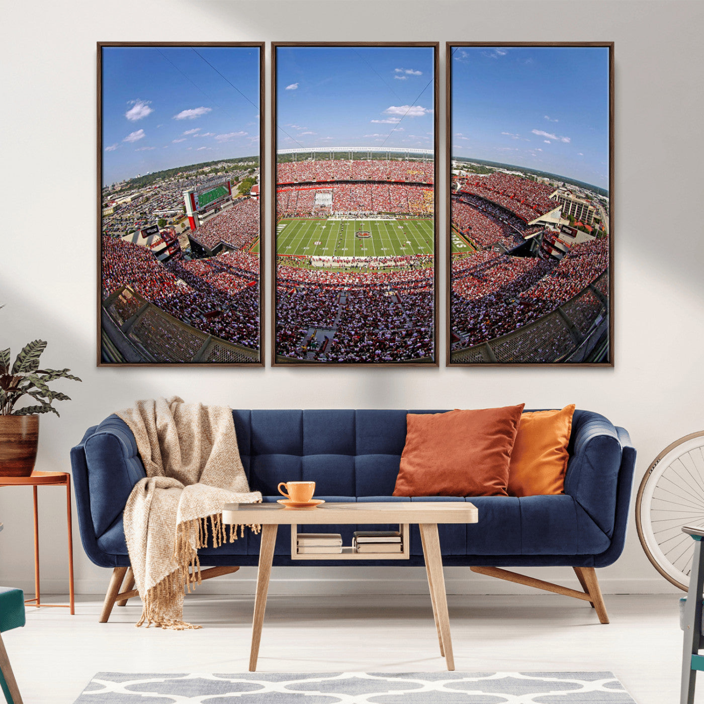 29492070-MGV-CV-36X24-Stadium Wall Art – Panoramic College Football Canvas Print, Game Day Crowd and Field Scene, Sports Photography Decor for Office,