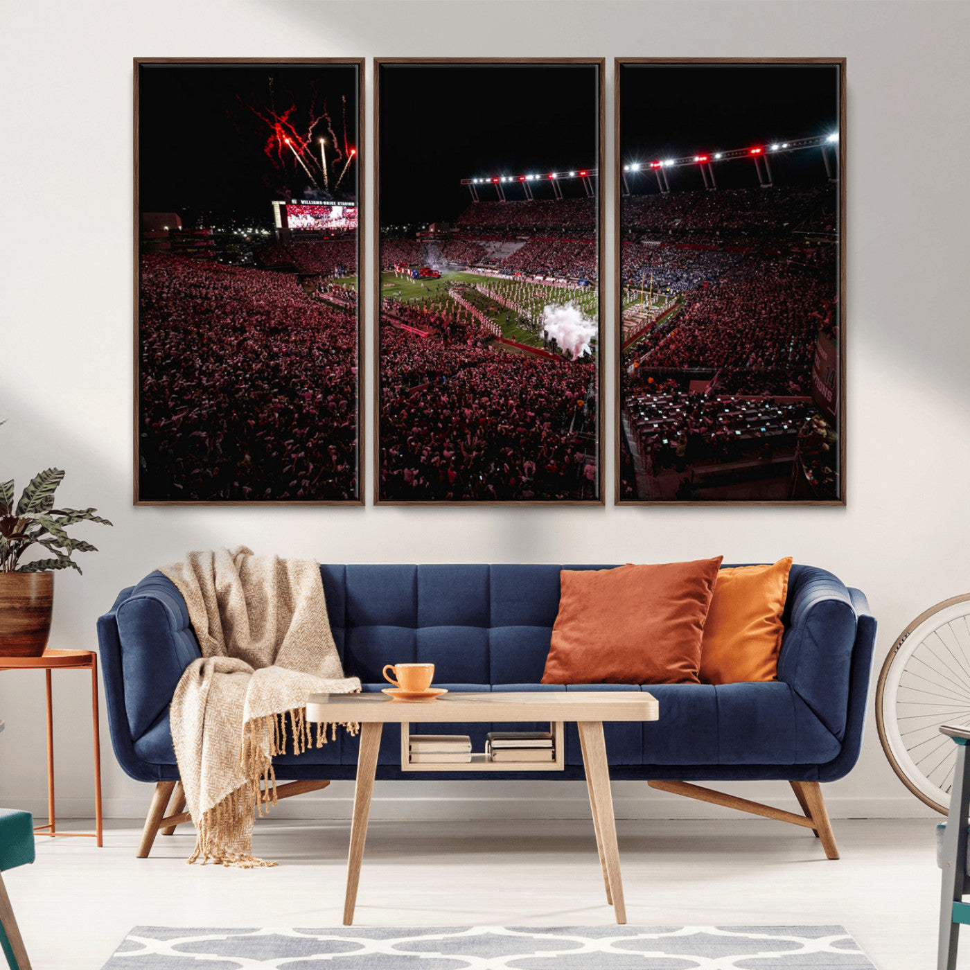 60690191-MGV-FC-48X32-3P_Walnut-William Brice Stadium Wall Art – Baseball Artwork Print for Game Room, Basement, Dorm or Office Wall Decor
