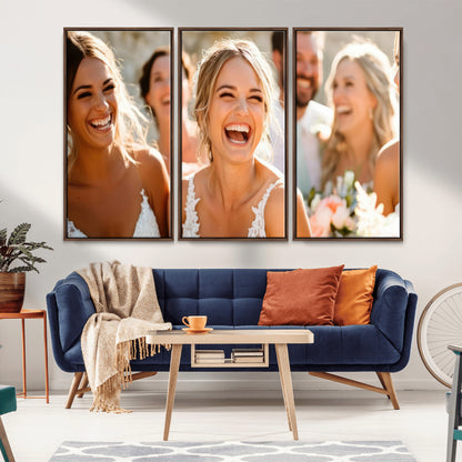 CSTM912-MGV-CV-36X24-Framed Wedding Canvas Print - Custom Wall Art Keepsake for Couples, Elegant Home Decoration Gift, Create Your Own Photo Canvas