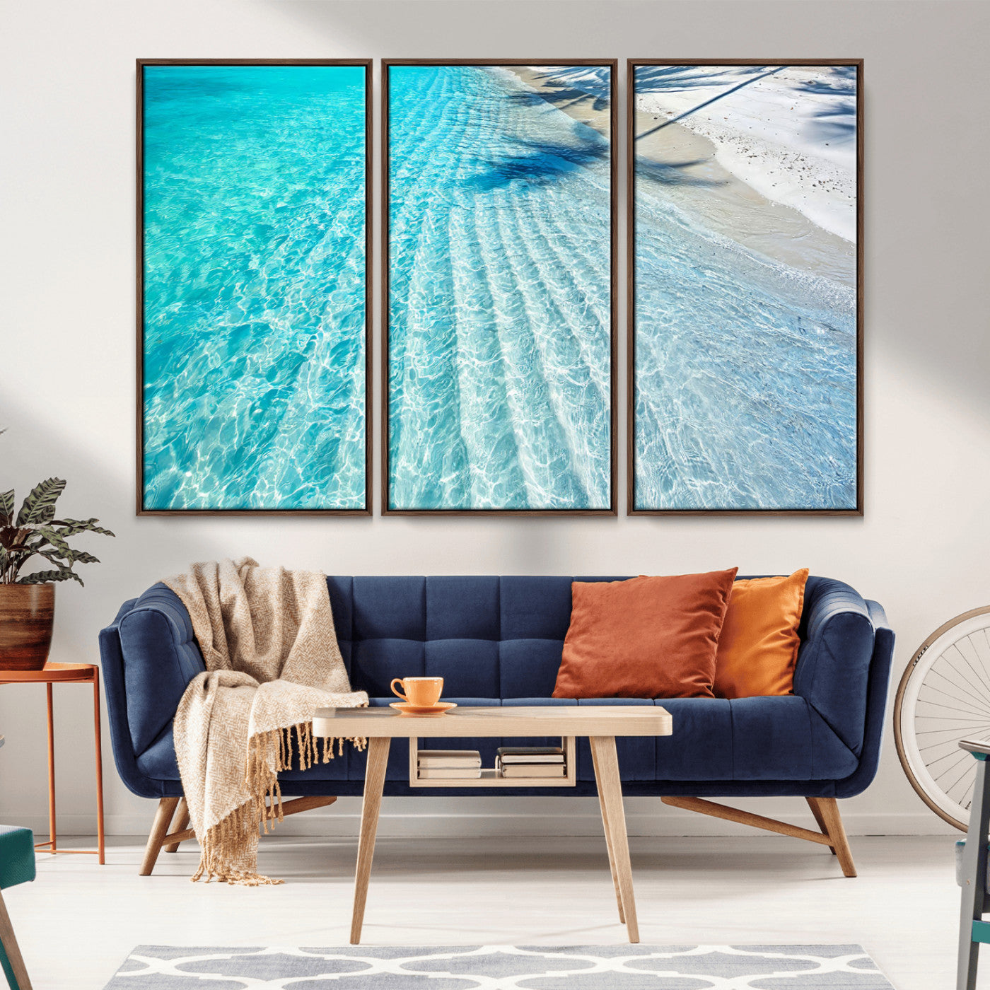 68127042-MGV-CV-36X24-Beach Wall Art – Tropical Ocean Canvas Print, Clear Water and White Sand Photography Decor for Bedroom, Living Room, Office,