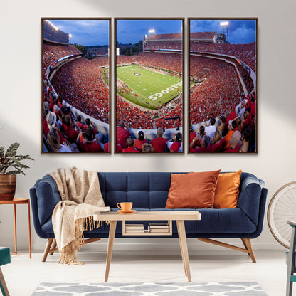 10244378-MGV-CV-36X24-Sanford Stadium Wall Art – Panoramic Georgia Bulldogs Day Game Football Canvas Print, Game Day Crowd Sports Decor for Office, Man