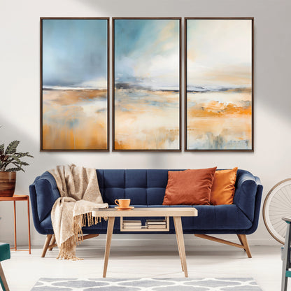 12135-MGV-CV-36X24-Soft Horizon Wall Art Canvas Print, Framed Golden Field Art Picture Print, Dreamy Horizon Perfect Minimalist Earthy Decor Artwork