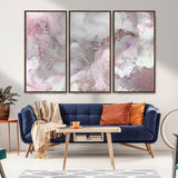 16416-MGV-CV-36X24-Blush Marble Wall Art Canvas Print, Framed Rose Gold Art Picture Print, Pink Cloudy Perfect Modern Glam Decor Artwork