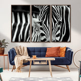 43631-MGV-CV-36X24-Black and White Zebra Wall Art – Modern Animal Print Canvas Artwork for Living Room, Bedroom, or Office Decor