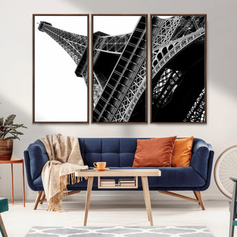 89033-MGV-CV-36X24-Eiffel Tower Wall Art – Dramatic Black and White Architectural Canvas Print, Modern Paris Decor for Office, Living Room or