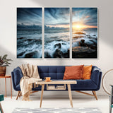 33428-MGV-CV-36X24-Ocean Sunrise Wall Art – Serene Seascape Canvas Print, Coastal Home or Office Decor, Perfect for Living Room, Bedroom, or Study