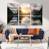 78842-MGV-CV-36X24-Sunrise Mountain Reflection Wall Art – Stunning Nature Landscape Canvas Print for Home, Office, Living Room or Relaxing Space