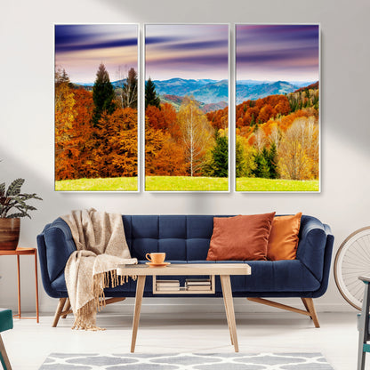 58007-MGV-CV-36X24-Autumn Mountain Landscape Wall Art – Stunning Fall Forest Canvas Print, Cozy Nature Decor for Home or Office