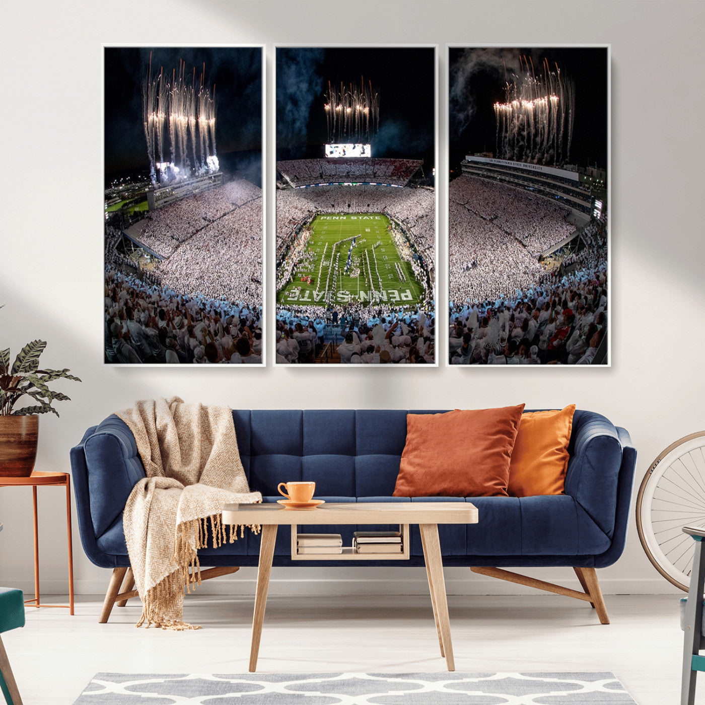 11391-MGV-FC-48X32-3P_White-Penn State Stadium Wall Art – Panoramic White Out Football Game Canvas Print, College Sports Decor for Office, Man Cave, or Living