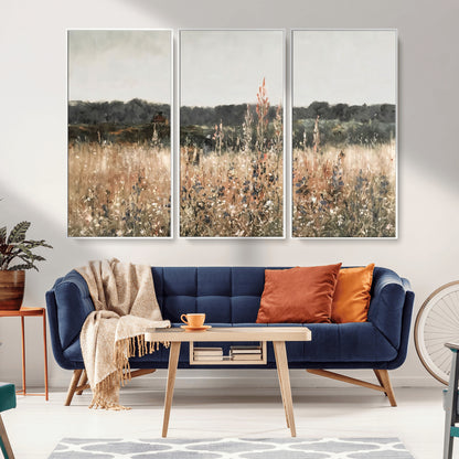 46308-MGV-CV-36X24-Wildflower Field Wall Art – Rustic Meadow Landscape Canvas Print, Country Nature Decor for Living Room, Bedroom or Farmhouse