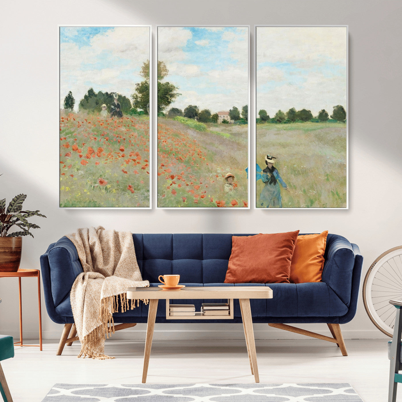 74890-MGV-CV-36X24-Monet Poppy Field Wall Art – Impressionist Landscape Canvas Print, Classic French Artwork for Living Room, Bedroom or Office Decor