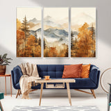 72950-MGV-CV-36X24-Autumn Mountain Forest Wall Art – Golden Fall Landscape Canvas Print, Nature-Inspired Home Decor for Living Room, Bedroom or