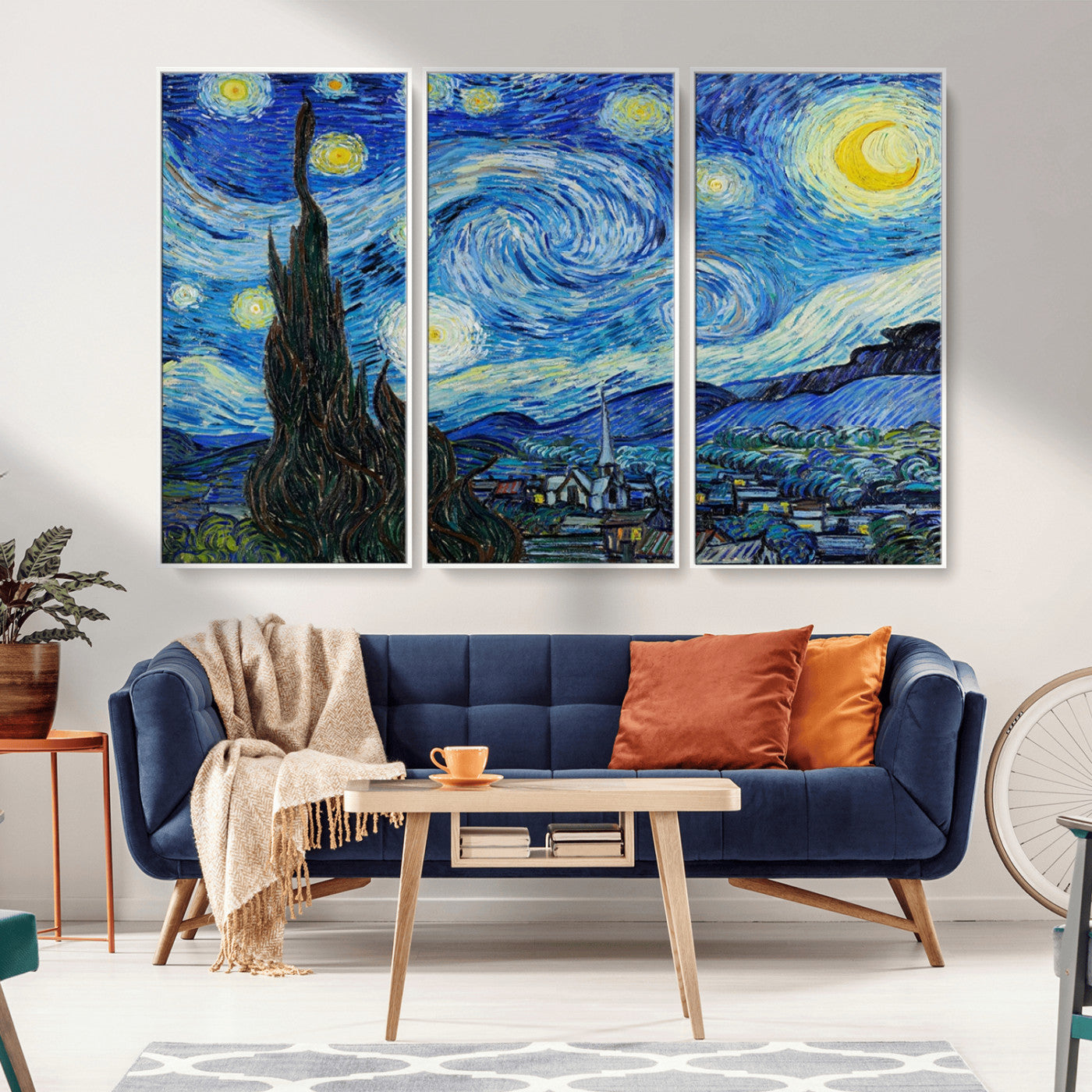 39177-MGV-CV-36X24-Starry Night Wall Art – Vincent van Gogh Famous Painting Canvas Print, Timeless Starry Sky Decor for Living Room, Bedroom or