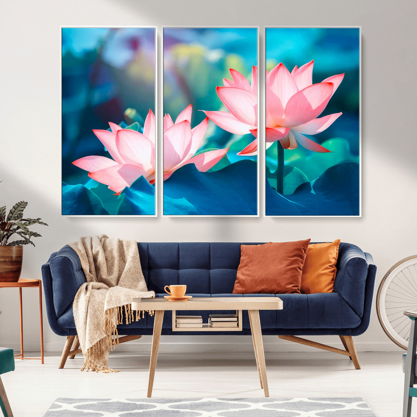 32559-MGV-CV-36X24-Lotus Flower Wall Art – Pink Water Lily Canvas Print, Tranquil Nature Decor for Living Room, Bedroom or Meditation Space