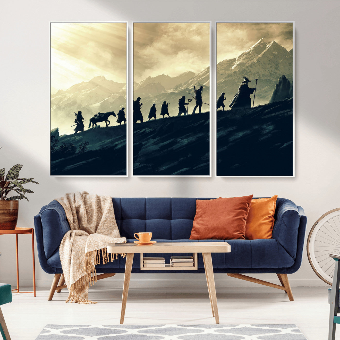 41574-MGV-CV-36X24-Fellowship Journey Wall Art – Epic Fantasy Adventure Canvas Print, Mountain Landscape Decor for Living Room, Office or Man Cave