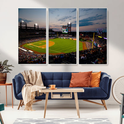 17415-MGV-FC-48X32-3P_White-Philadelphia Phillies Stadium Wall Art Canvas Print, Framed Citizens Bank Park Art Picture Print, Phillies Stadium Field Perfect