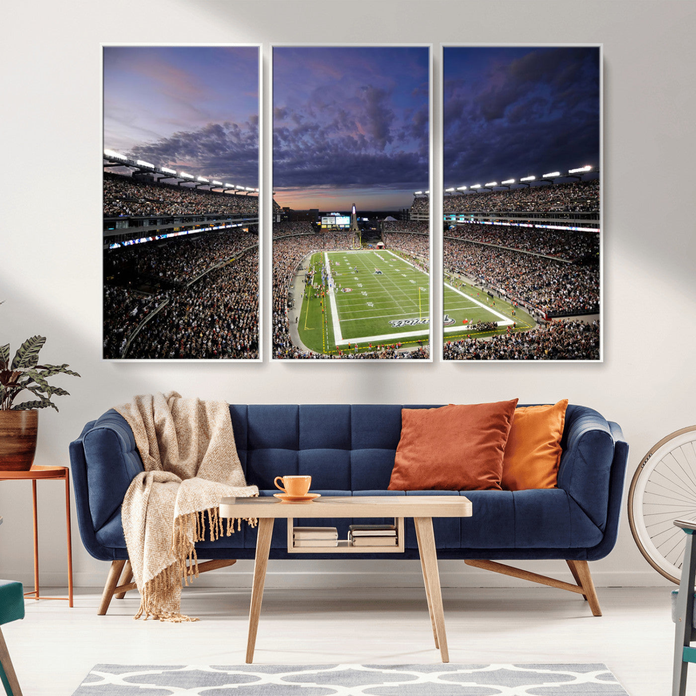 52712-MGV-CV-36X24-Gillette Stadium Field Wall Art Canvas Print, Framed Massachusetts Stadium Art Picture Print, Gillette Stadium Perfect Sport Room