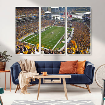 51419-MGV-CV-36X24-Heinz Field Wall Art Canvas Print, Framed Pittsburgh Stadium Field Art Picture Print, Heinz Stadium Field Perfect Sports Room