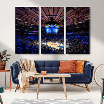20491-MGV-CV-36X24-Madison Square Garden Wall Art Canvas Print, Framed New York Stadium Art Picture Print, MSG Stadium Perfect Sport Room Decor
