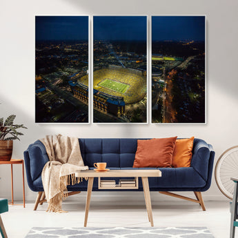 52519-MGV-CV-36X24-Michigan Football Stadium Wall Art Canvas Print, Framed Michigan Stadium Art Picture Print, Michigan Wolverines Field Perfect