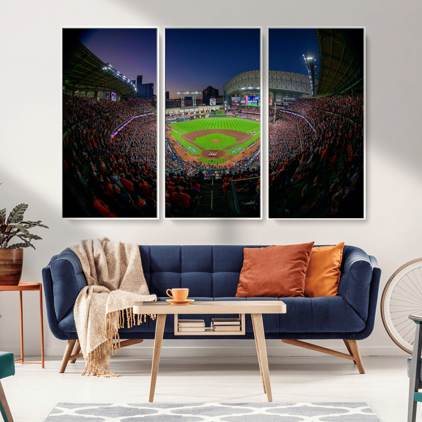 44322-MGV-CV-36X24-Minute Maid Park Wall Art Canvas Print, Framed Houston Astros Stadium Art Picture Print, Houston Astros Field Perfect Sports Room