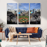 87122-MGV-CV-36X24-Petco Park Field Wall Art Canvas Print, Framed San Diego Stadium Art Picture Print, Petco Park Stadium Perfect Sport Room Decor