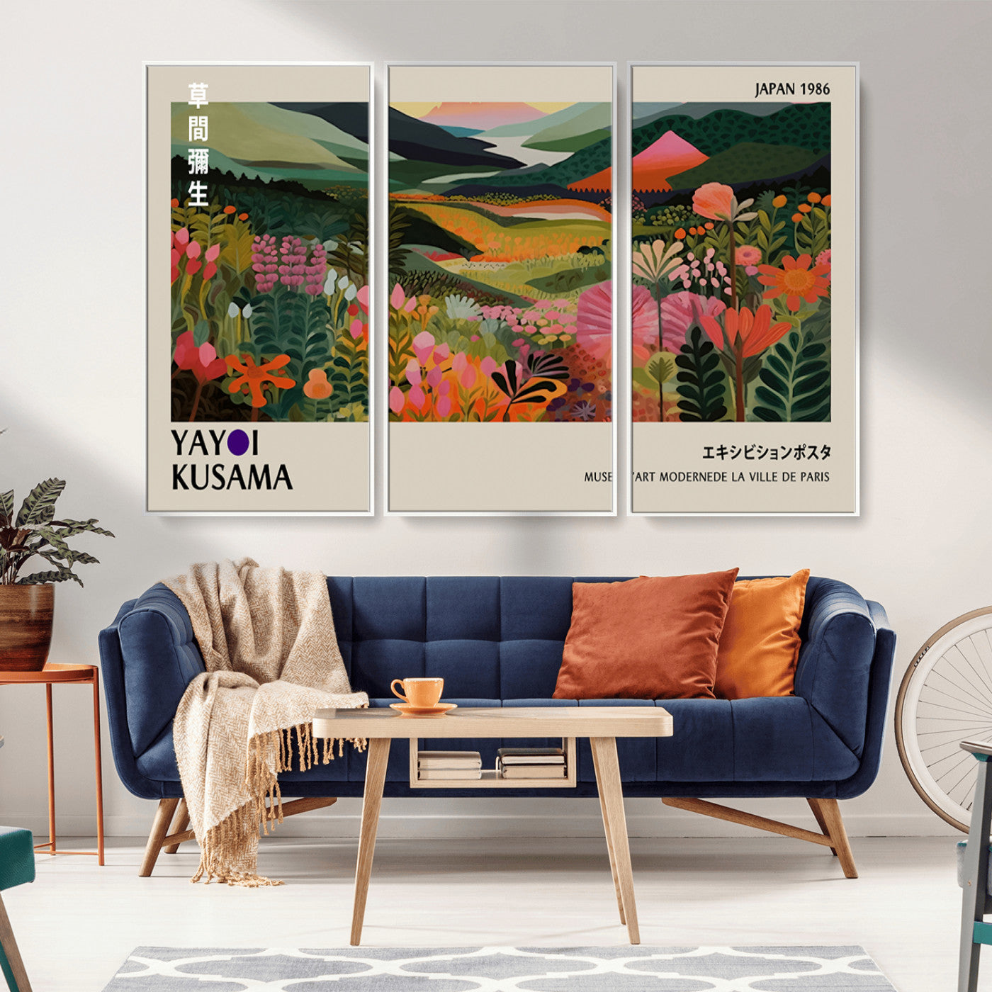 75719-MGV-CV-36X24-Botanical Mountain Valley Wall Art – Panoramic Nature Canvas Print, Vibrant Floral Field Artwork for Living Room, Bedroom, Office,